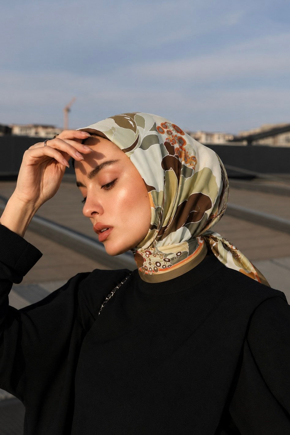 Serein desenli %20 pamuk %80viskon eşarp | Renk: 2