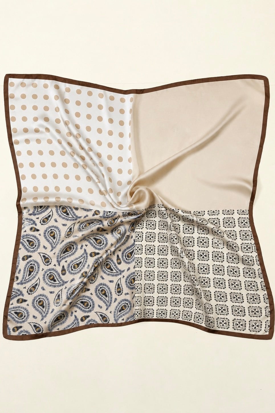 Valer desenli orta boy %100 ipek fular 65x65cm | Renk: Standart
