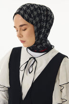 Yoko siyah kazayağı desen pamuklu şal | Renk: Siyah
